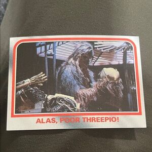 Star Wars Brown and Red Vintage Sticker "Alas, Poor Threepio!"
